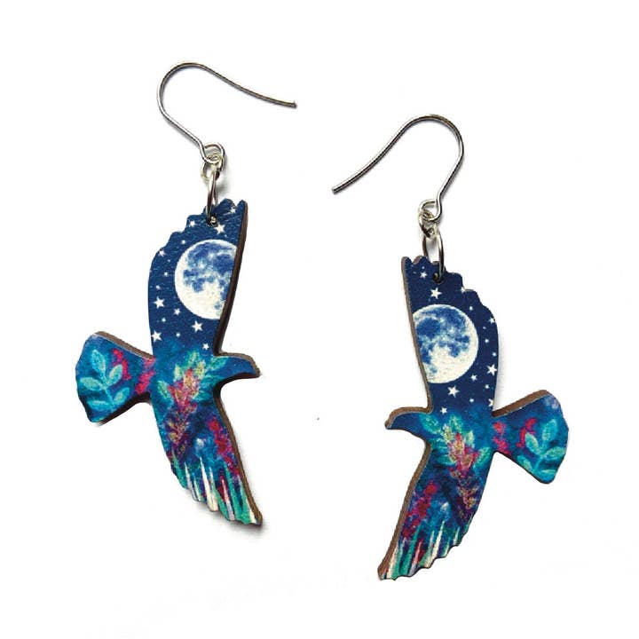 Moon Hawk Earrings for wholesale by Leopard Frog