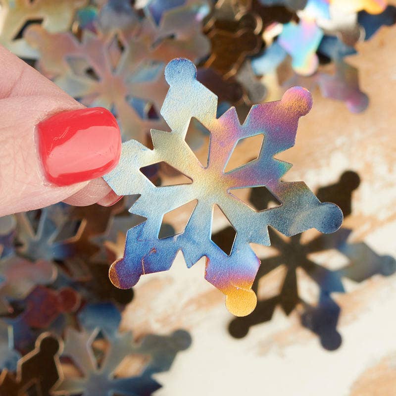 Factory Direct Craft - Wholesale Cutouts - 2" Burnished Metal Snowflake Cutouts (Package of 100 pieces)1