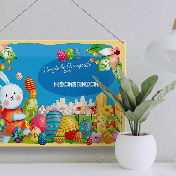 Femer - Wholesale Sign - MECHERNICH Easter Greetings 40 x 30 cm Metal Sign2