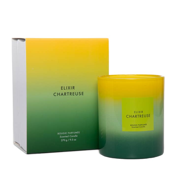 ELIXIR CHARTREUSE |10 oz, | Spring/Summer Luxury Soy Candle for wholesale by Les Citadines (No duties | USMCA compliant)