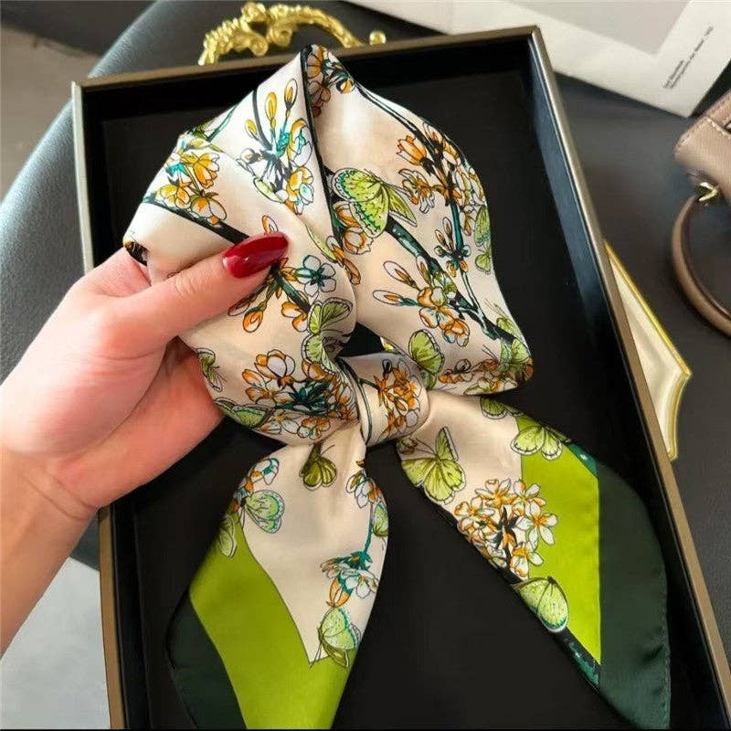 Plush Looks - Wholesale Scarf - Women's - Thin Printed Small Handkerchief0