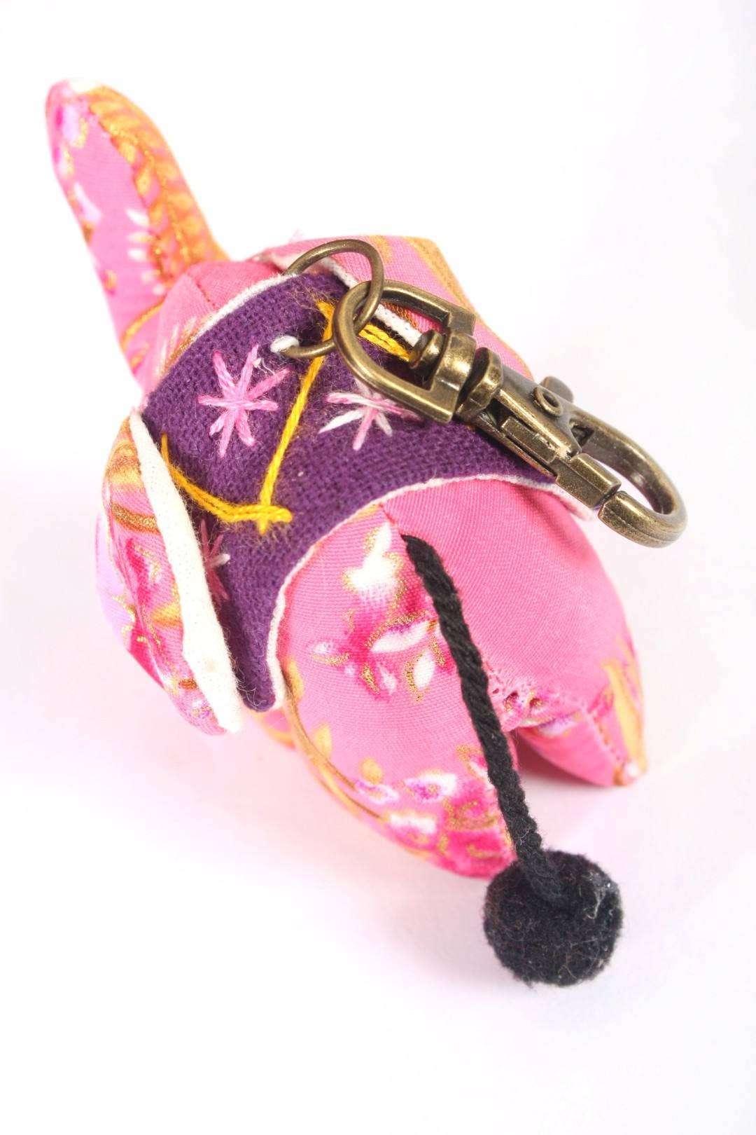 Lumily - Vente Porte-clés – femme - Porte-clés Éléphant | Fait main avec du tissu recyclé | Thaïlande10