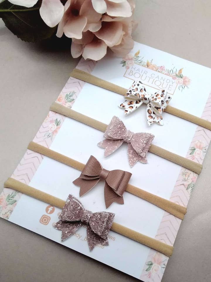 Mini lazos Frenchie neutros para venta al por mayor de Hair Candy Boutique