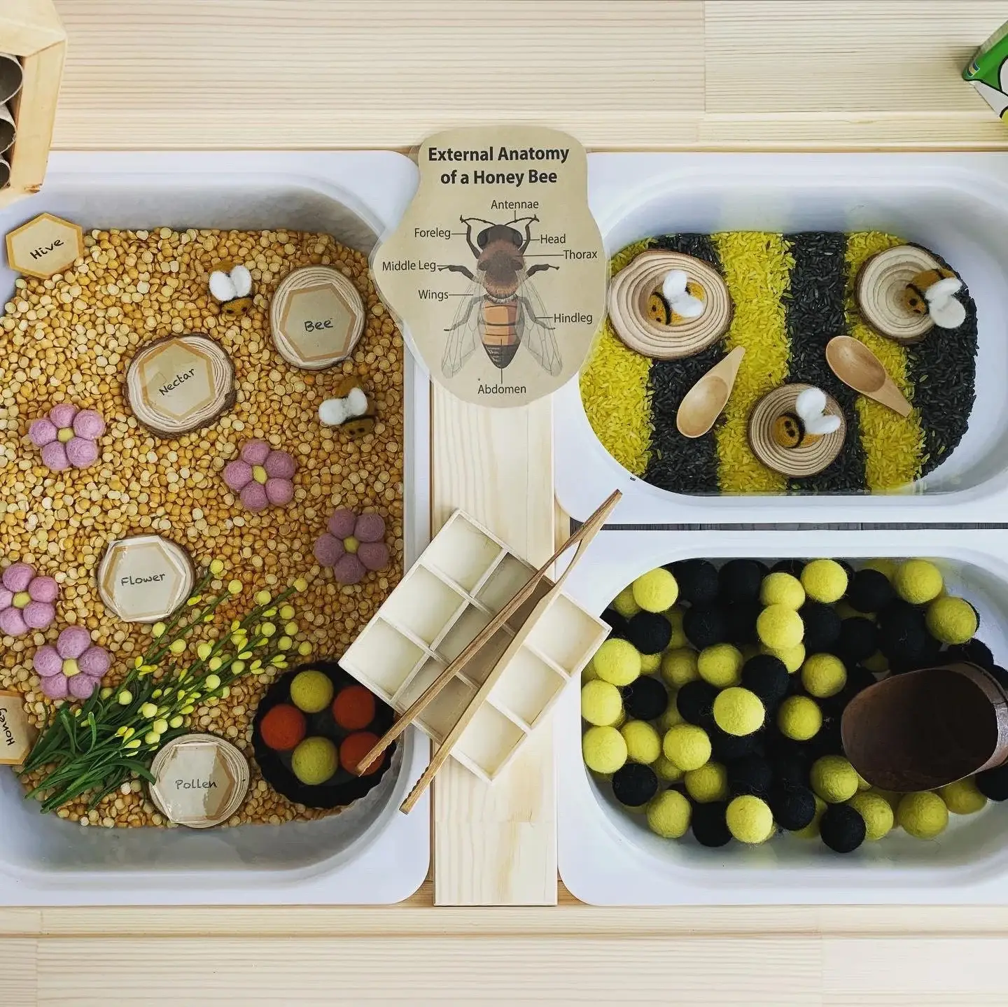 Sewing Seeds Play – wholesale Decorative tabletop object – One Felt Bumble Bee / Honey Bee8