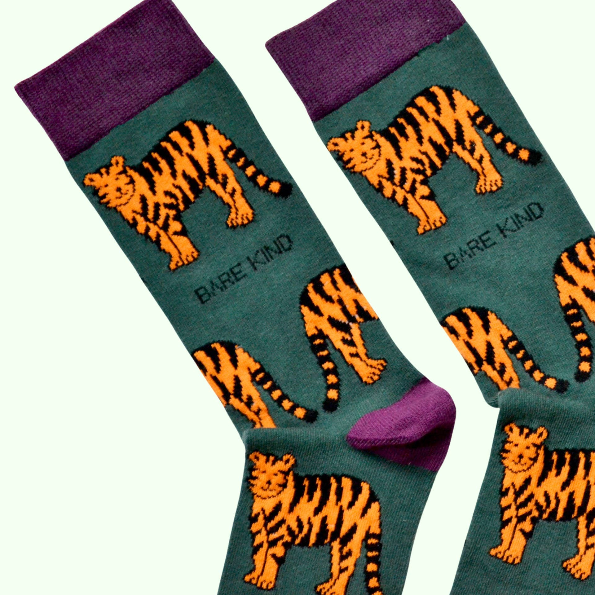 Bare Kind Socks - Vendita all'ingrosso Calzini - Unisex - Calze con Tigre | Calze in Bambù | Calze verdi | Calze ispirate all’Asia2