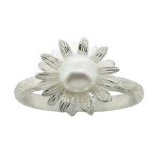 Sunflower Pearl Ring in Size P with Presentation Box for wholesale by Nova Silver