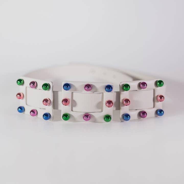 Ice-multicolor leather belt for wholesale by Carmen Berdonces
