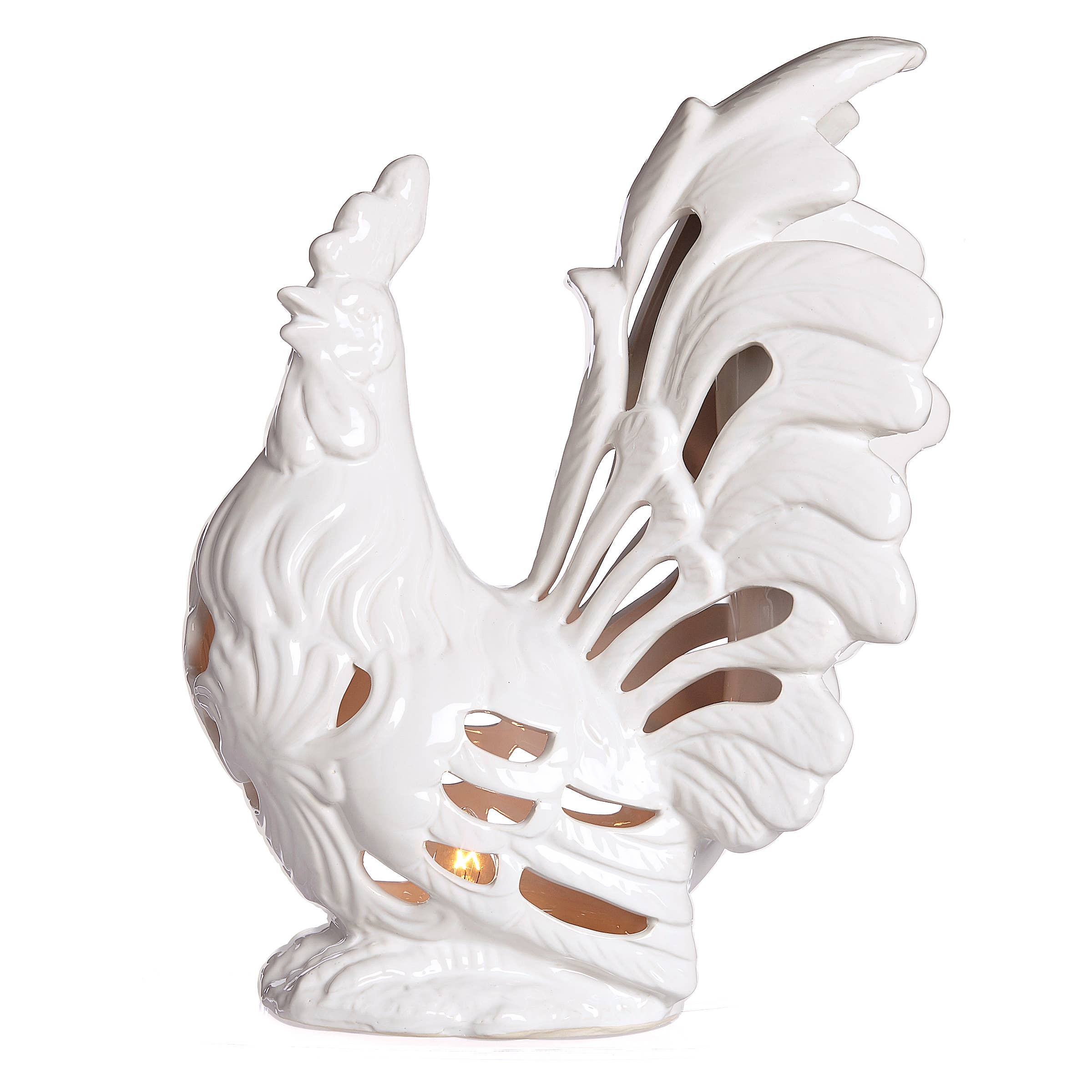 Drew Derose Design - Wholesale Decorative Tabletop Object - Lighted Rooster Tabletop Decor with Cord2