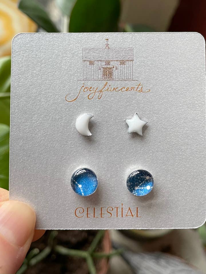 Dúos Celestiales - conjuntos de estudio, estrellas, constelaciones lunares, azul para venta al por mayor de joeyfivecents