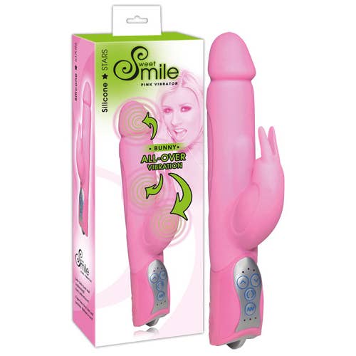 Smile Bunny Pink All Over Vibrating Rabbit for wholesale by STIM U