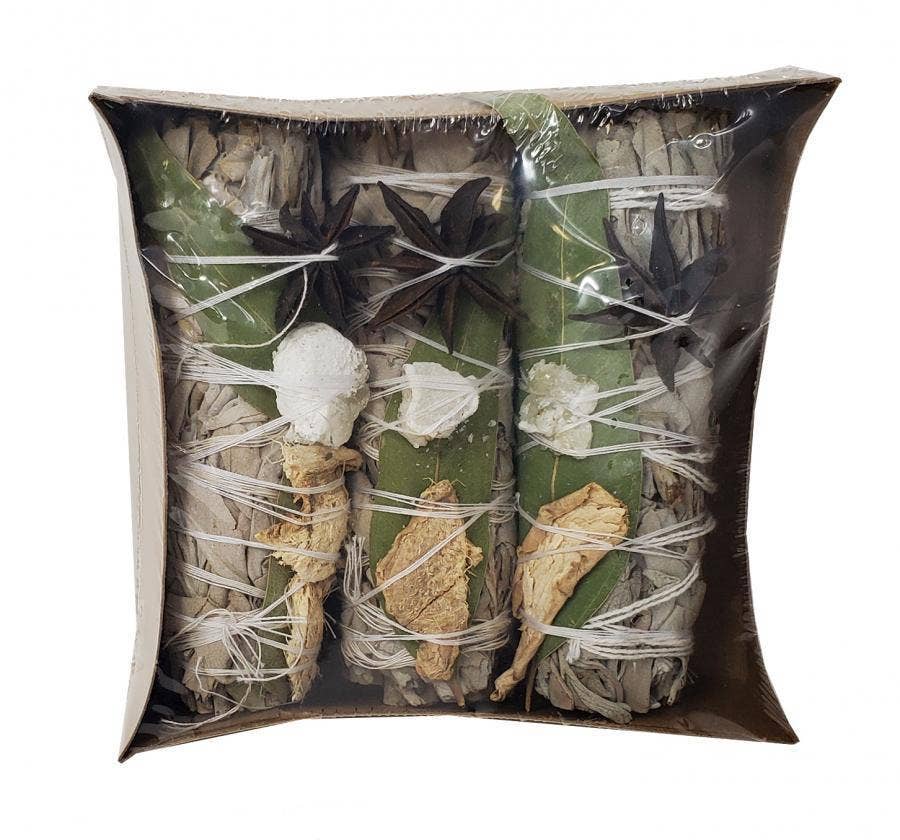 GREENROOTS USA LLC - Wholesale Sage Bundle - (1 Stick) - Anise Star, White Sage, Copal Resin, Ginger 4"1