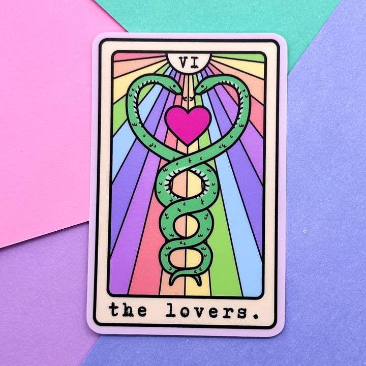 Autocollant de la carte de tarot Les Amoureux pour la vente par MarshyNoodle