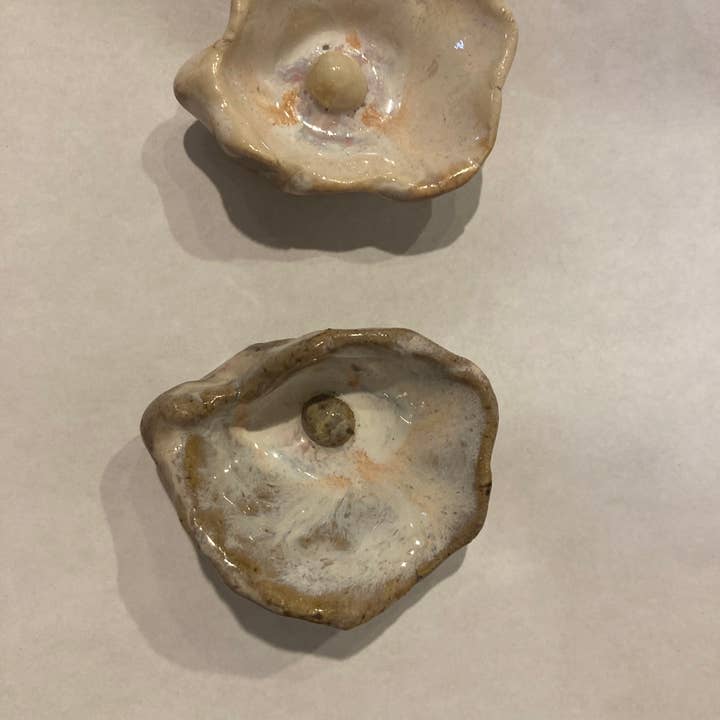 Ceramic Oyster Wall Hanging Sculpture - ready to ship for wholesale by soft form ceramics