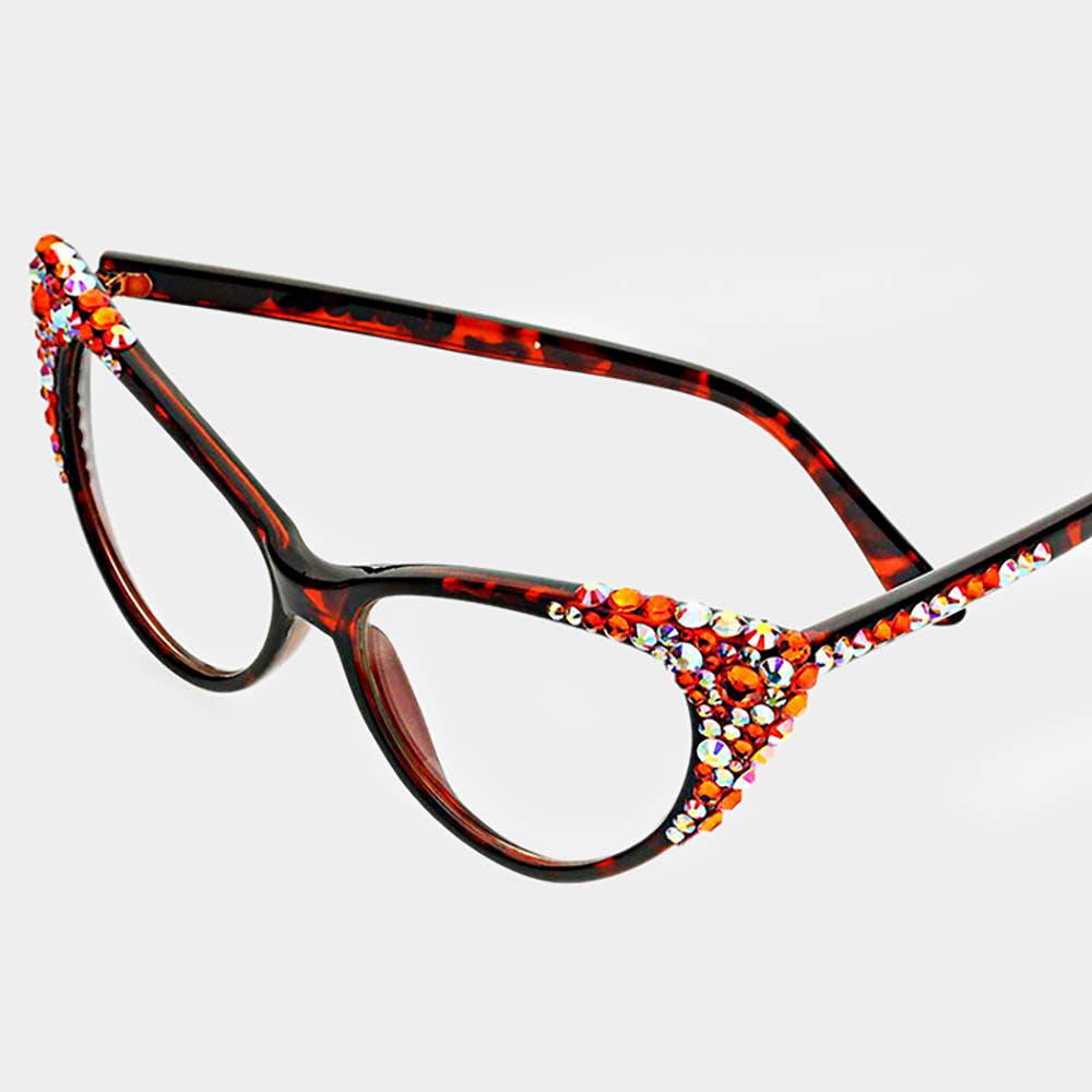 Sensibling Corp. - Wholesale Sunglasses - Women's - Bubbly Austrian Crystal Cat Eye Optical Glasses13