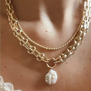 Buy online Gold Plated Chain Necklace from fashion jewellery for