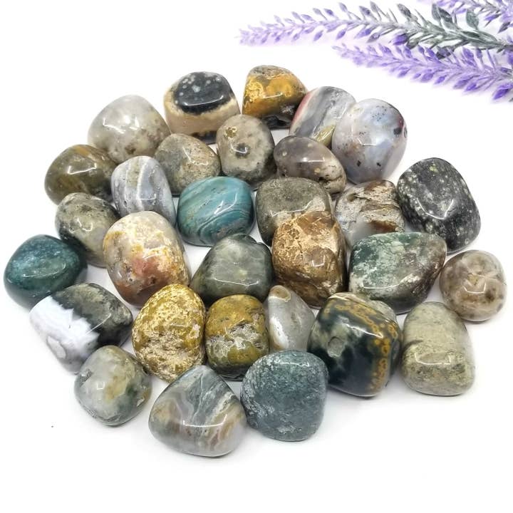 Ocean Jasper Tumbled Stones 1 kg for wholesale by Funky Stuff