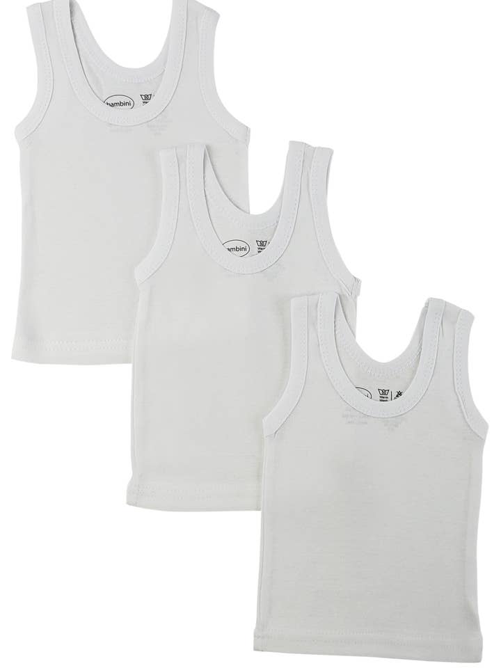 Bambini Blanc Débardeur - Lot de 3 pour la vente par Bambini Infant Wear inc.