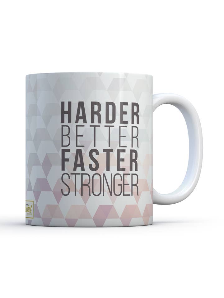 Bedruckte Tasse [Harder Better schneller Stronger für den Großhandel von Rocket Design (an Alessandro Santo brand)