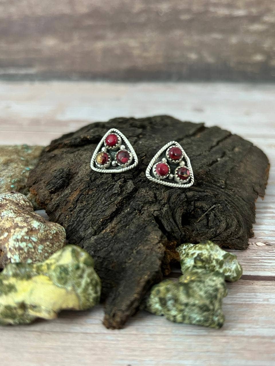 Nizhonitradersllc – wholesale Stud/post earrings – Handmade Sterling Silver Dahlia Rose Post Studs with Signed Nizhoni (9)2