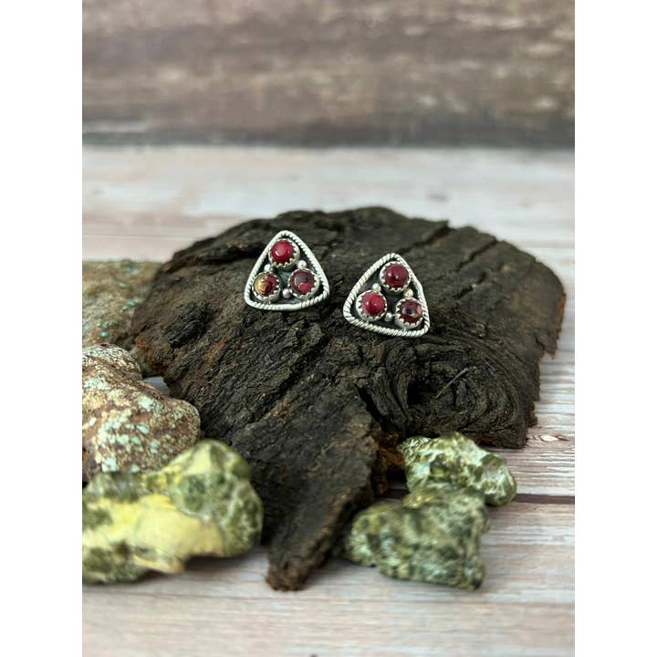 Nizhonitradersllc - Wholesale Stud/Post Earrings - Handmade Sterling Silver Dahlia Rose Post Studs with Signed Nizhoni (9)2