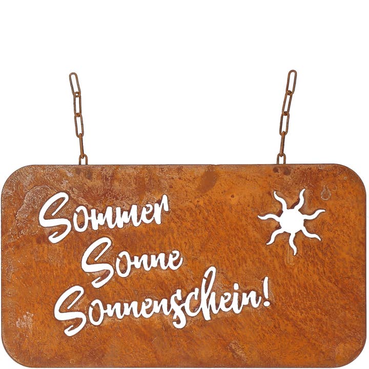 Metalen plaat Sunshine L45cm, H30cm, Roest, Met voor wholesale door Vosteen