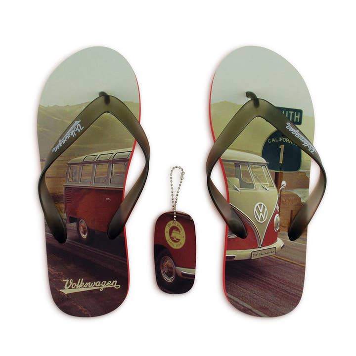 VW T1 Bus Beach Sandals (EU 42/43) - Highway 1/Red for wholesale by VW Collection by BRISA