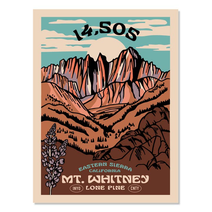 Mt Whitney Poster for wholesale by Wyld & Roam