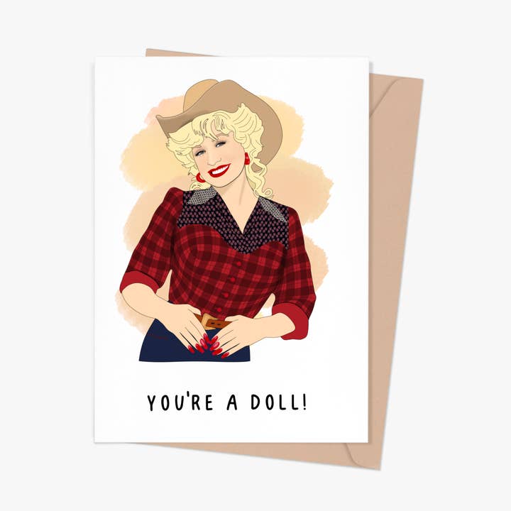 Dolly Parton wenskaart voor wholesale door Shop Trimmings