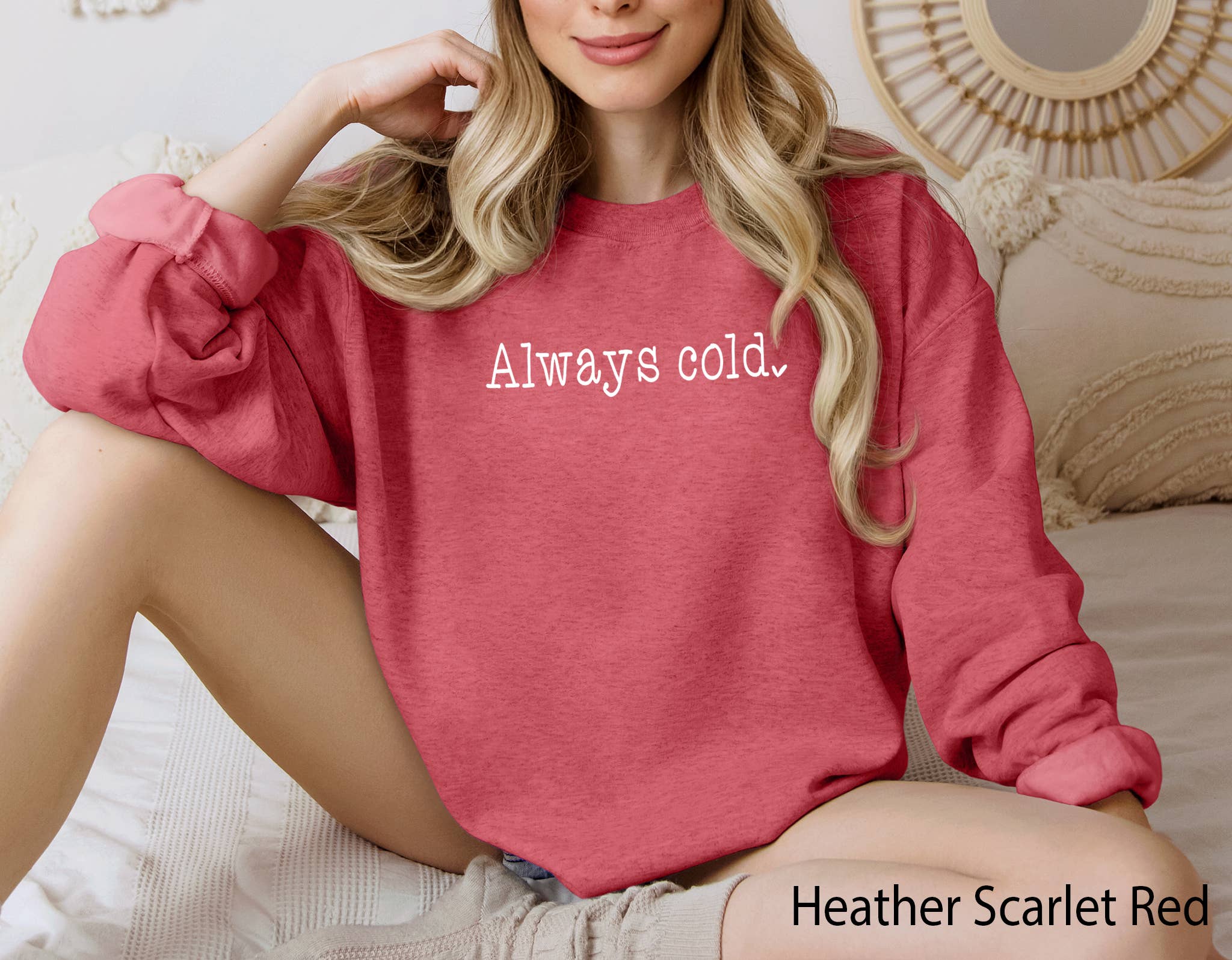 Custom T Story – Großhandel Sweatshirt mit Grafikdruck – Damen – Immer kaltes Sweatshirt, JA, mir ist kalt Sweatshirt, Winter2