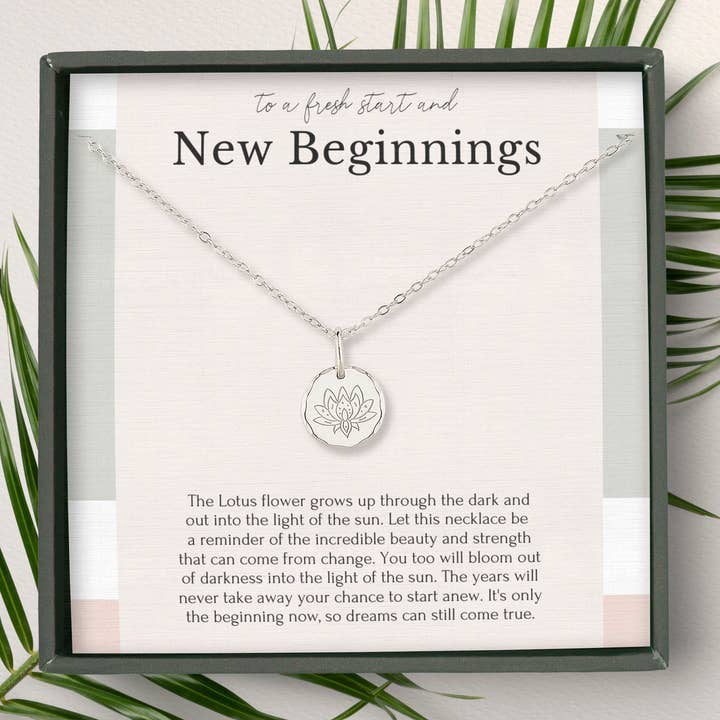 hope love shine - Wholesale Pendant/Charm Necklace - New Beginnings Sterling Silver 14k Gold Vermeil Lotus Flower Dainty Necklace Jewelry Gift