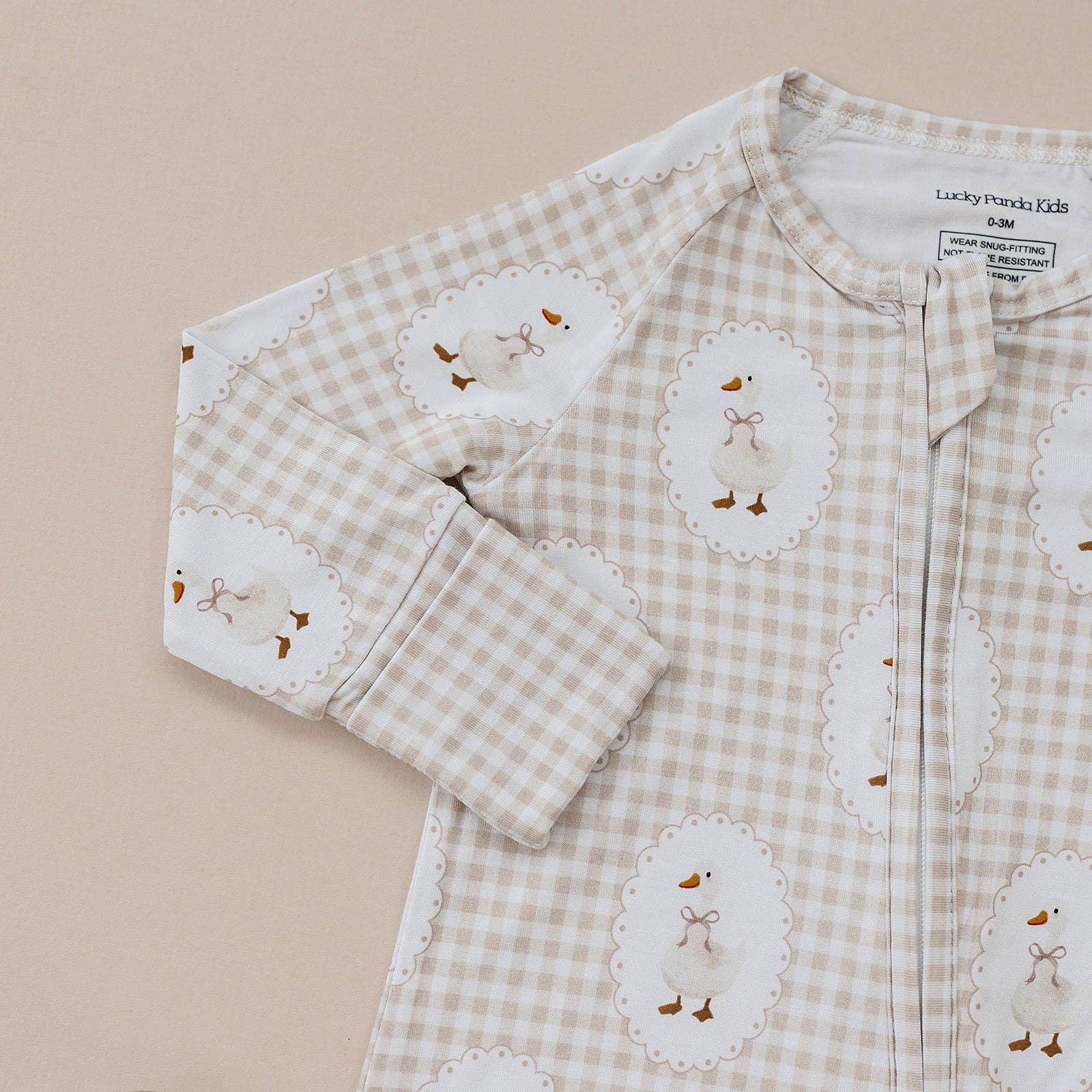 Lucky Panda Kids - Wholesale Jumpsuit - Baby - Bamboo Zip Romper | Gingham & Goose2