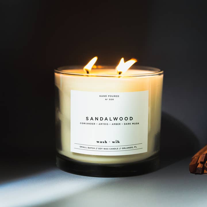 Wash and Wik - Wholesale Jar/Filled Candle - 3 Wick - 35oz Vessel - 2 Pound Soy Wax Candle by Wash + Wik30