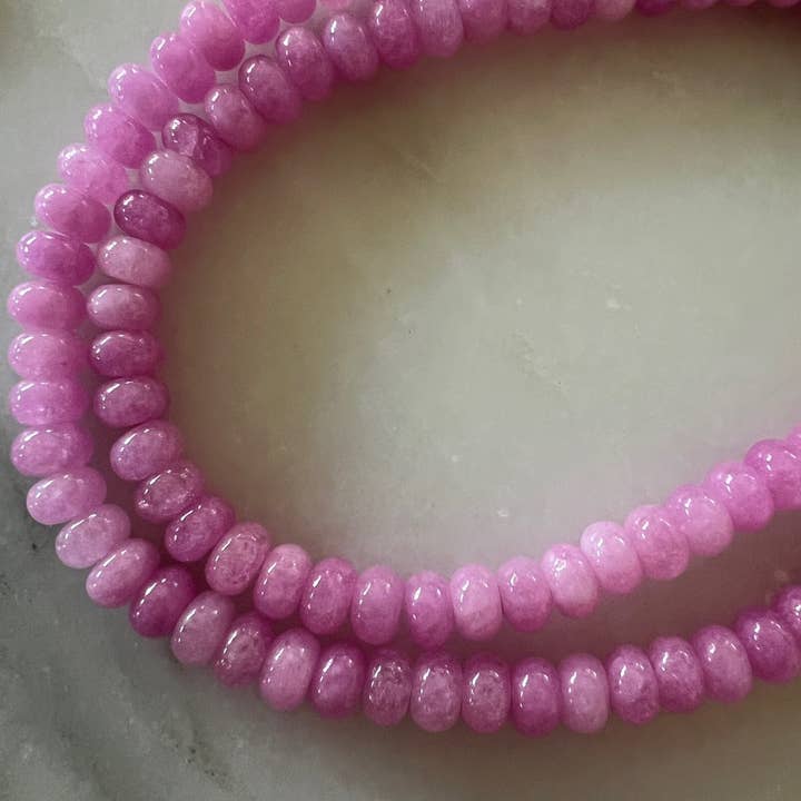 Sonya Renee Jewelry - Wholesale Beaded/Pearl Necklace - Lilly Gemstone Bead Necklace multi-color 8mm opals jade 4