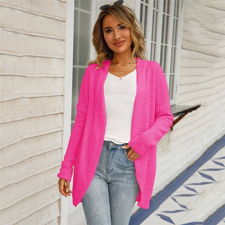 Einfarbige lässige Strickcardigan-Oberbekleidung mit langen Ärmeln für den Großhandel von Mirazshoes WholeSale