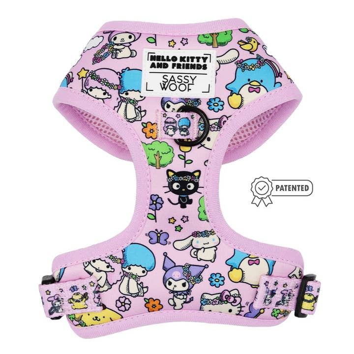 SASSY WOOF - Wholesale Pet Harness - Dog - Dog Adjustable Harness - Hello Kitty® & Friends Flower Festival