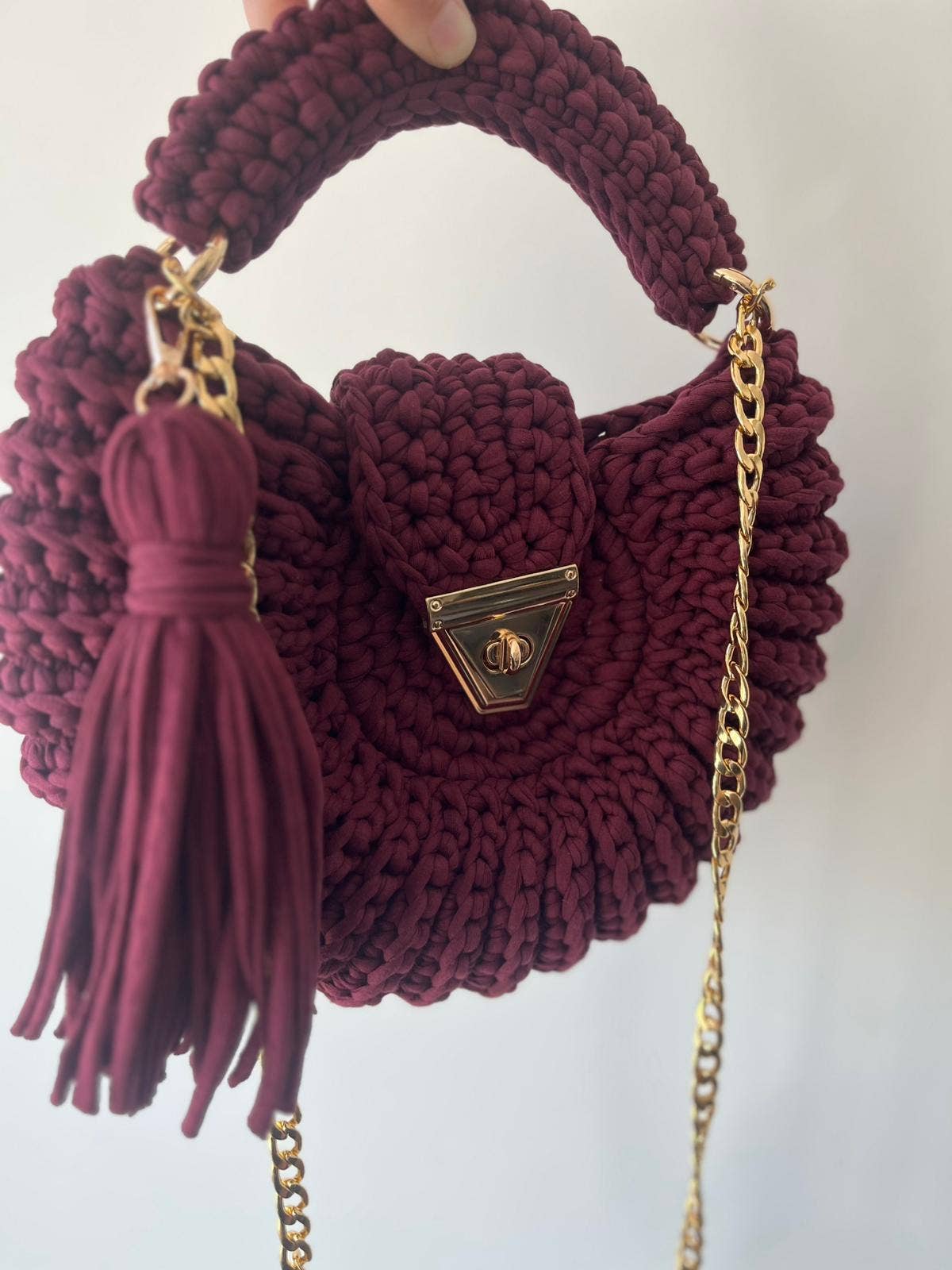 CHQEL - Vente Pochette – femme - Sac pochette vert CHQEL pour femmes Sac à main crocheté fait main3