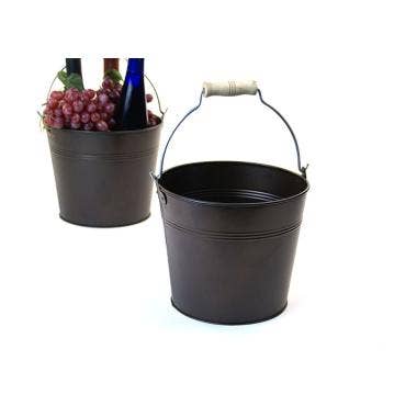 Buhi Imports - Wholesale Plant Pot - 8.5" Pail Deep Chocolate Brown Finish1