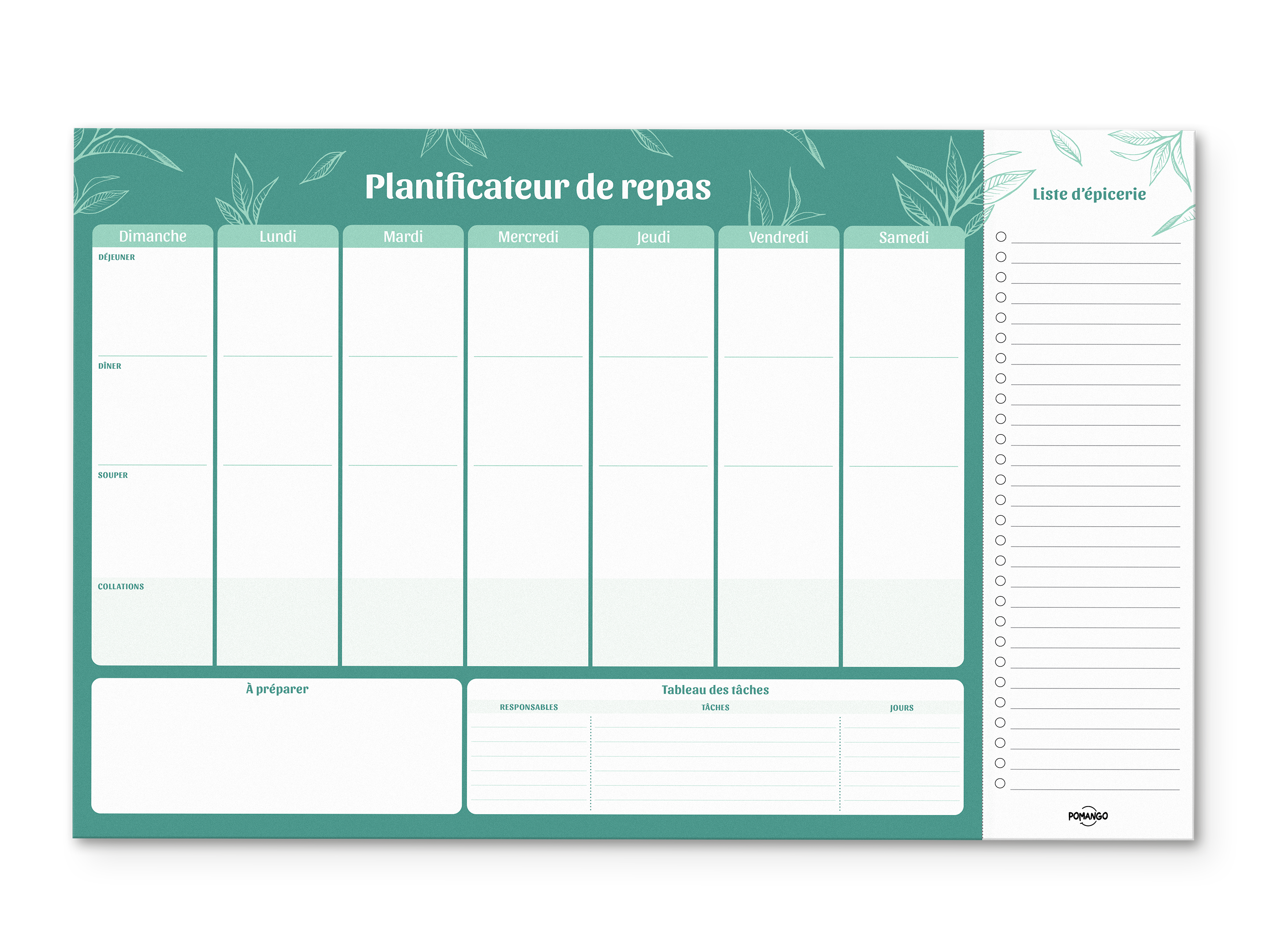 Pomango - Wholesale Recipe Card - MEAL PLANNER0