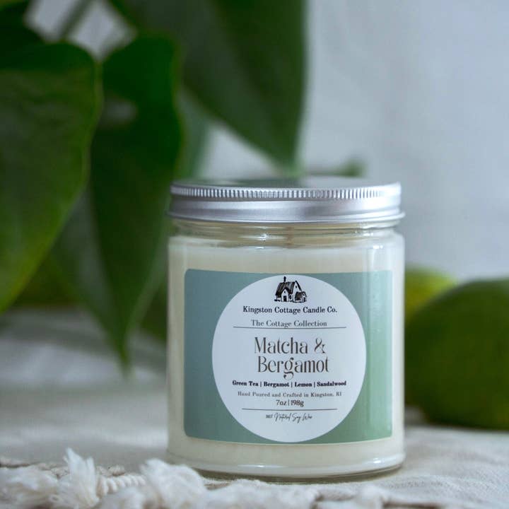 Kingston Cottage Candle Co. - Wholesale Jar/Filled Candle - Matcha and Bergamot Candle1