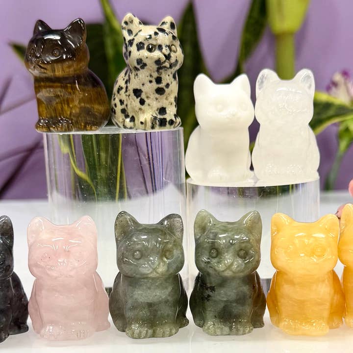 1.5” Natural Crystal Cat Healing Energy for wholesale by KayleeNYC