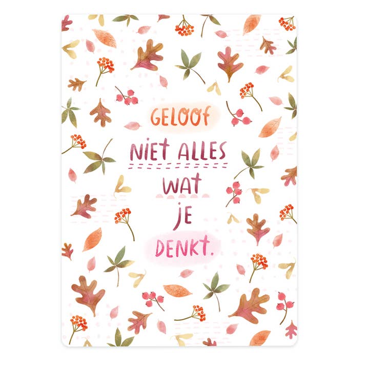 kaart 'geloof niet alles wat je denkt.' (Nederlandse tekst) voor wholesale door The Lemonbird