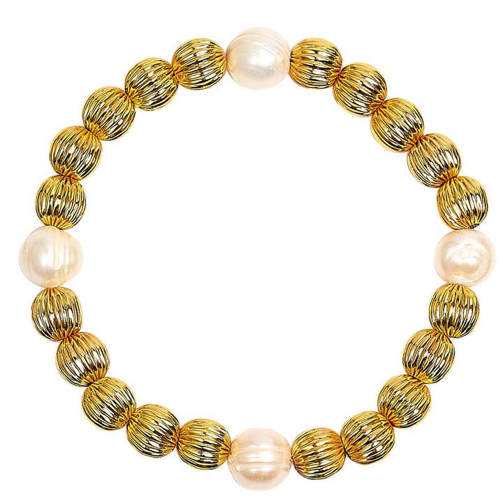 Lisi Lerch - Wholesale Beaded Bracelet - Parker - Gold and Freshwater Beaded Bracelet7