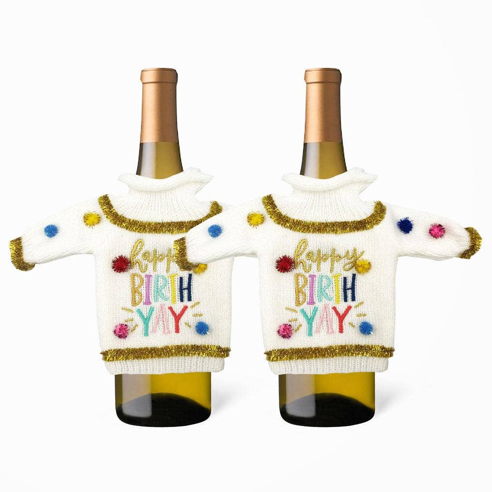 soiree-sisters – wholesale Wine gift bag – Funny Wine Bottle Sweater | Happy BirthYay1