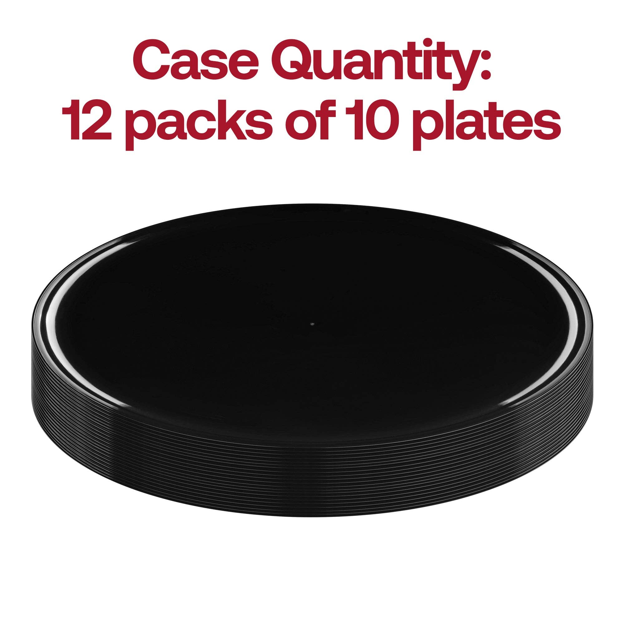 Smarty had a Party - Wholesale Disposable Plate - 6.25" Black Flat Round Plastic Pastry Plates - 10 pcs3