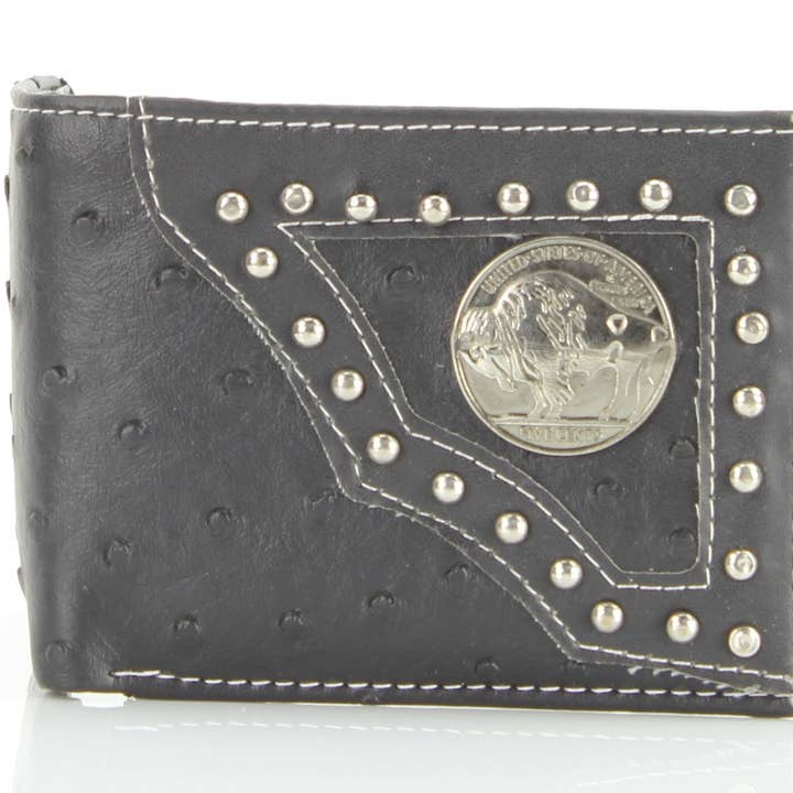 American Bison Vegan Zweifach mit Büffelnickelmedaillon für den Großhandel von Leather Impressions Inc