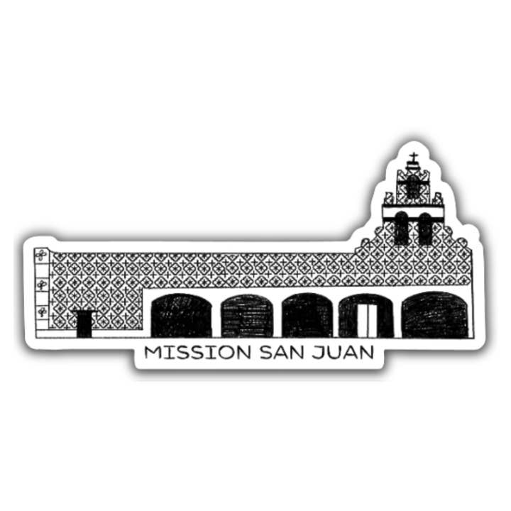 Pegatina de Boceto Rápido de la Misión San Juan para venta al por mayor de Cultura Campaign