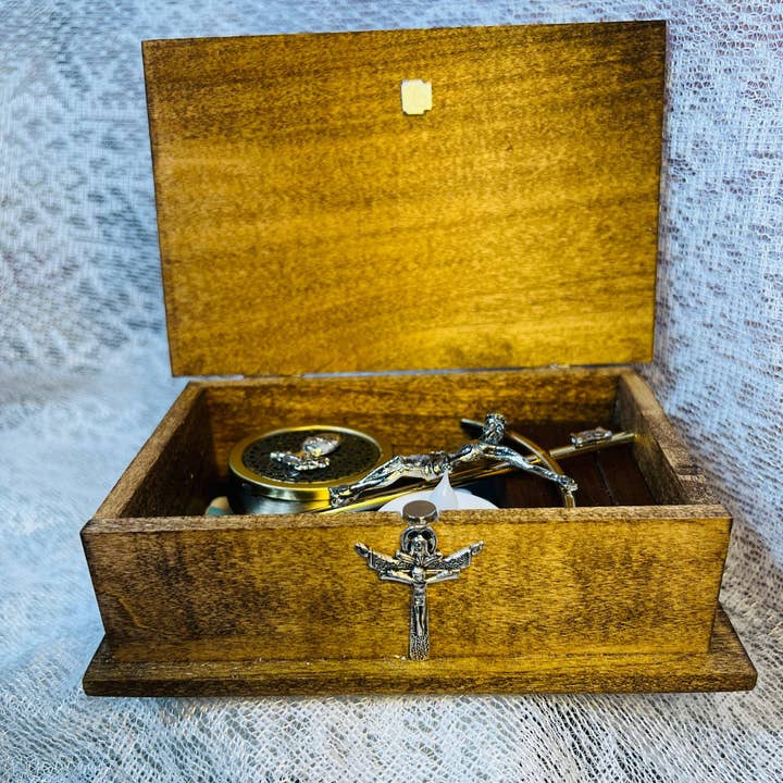 Oremus Mercy - Venta al por mayor Cajas decorativas - Altar portátil para los enfermos y confinados en casa con la Virgen de Guadalupe