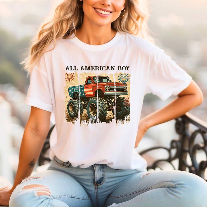 All American Boy 4th of july Shirt for wholesale by Himalayan Hymns