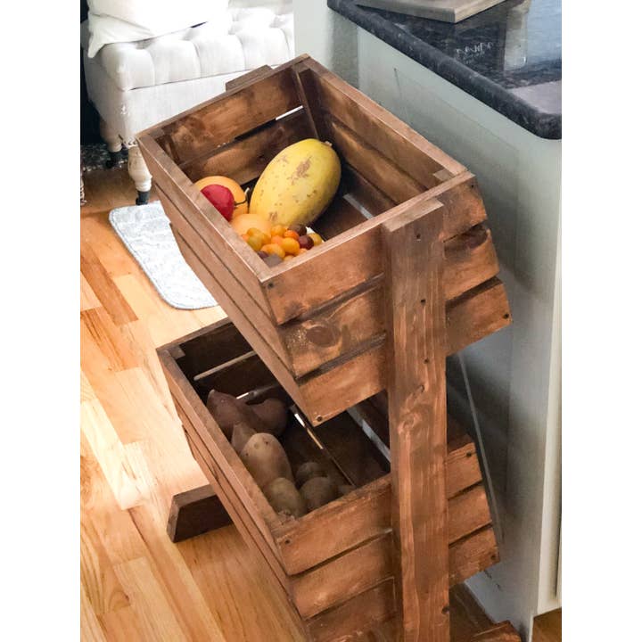 The Blended Nest – Engroshandel Køkkenopbevaring – Træ Vegetabilsk Bin- Træ Snack Stand- Producerer Stand - Vegetabilsk Opbevaring -Træ Kartoffel Bin - Vegetabilsk Bin - Veggie1