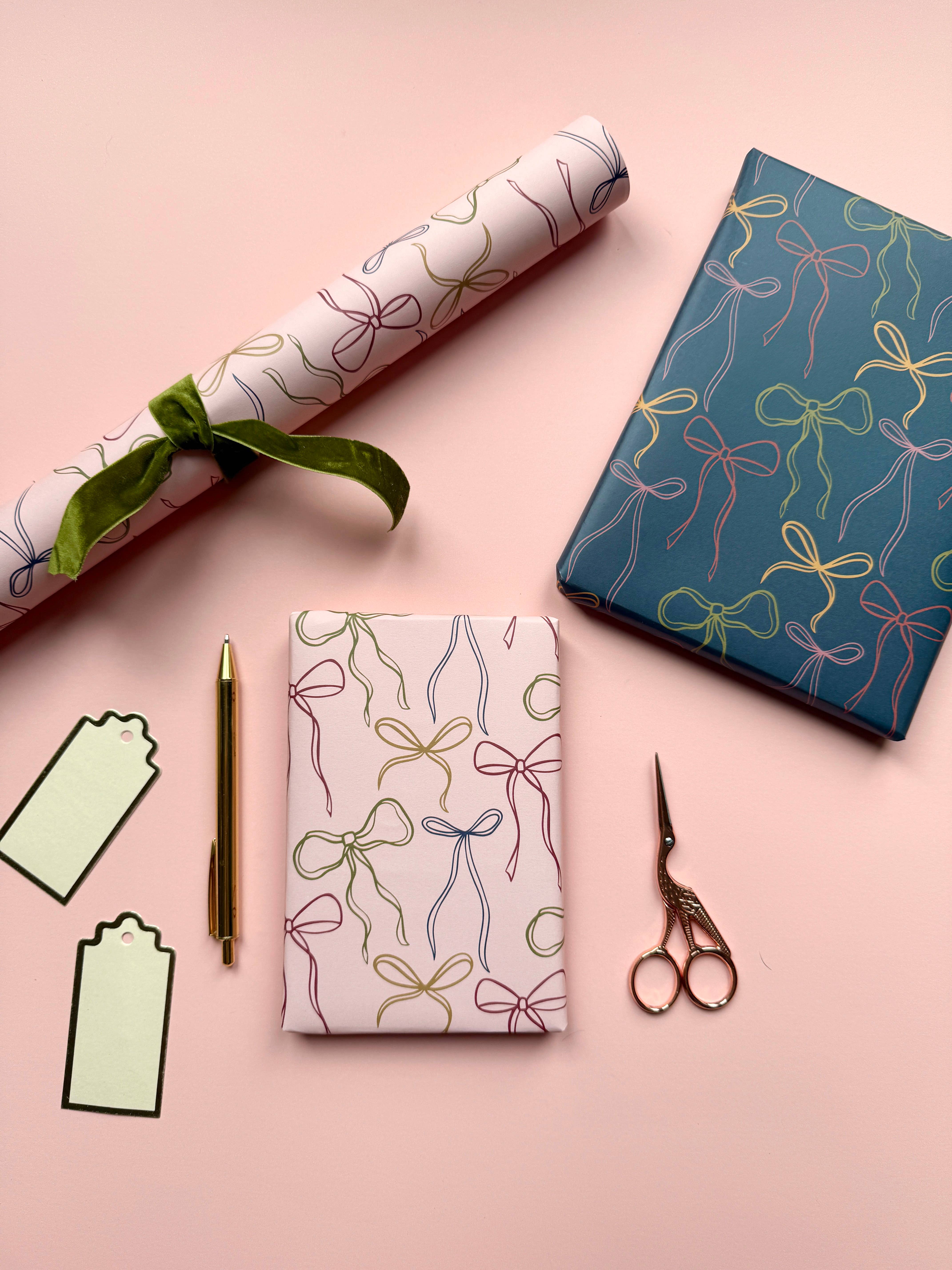 Heather Alstead Design Ltd – wholesale Flat wrap – Luxury Bow Pattern Wrapping Paper 3
